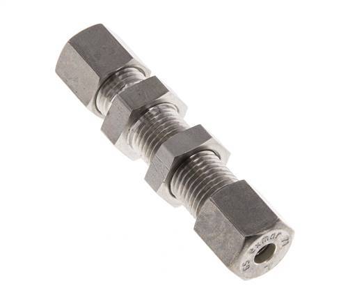 6S RVS Rechte Knelfitting Schotdoorvoer 500bar ISO 8434-1