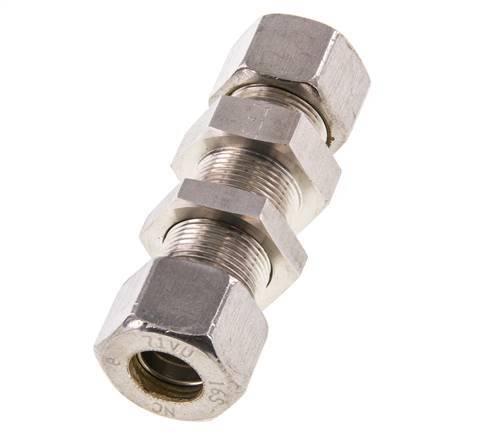 16S RVS Rechte Knelfitting Schotdoorvoer 400bar ISO 8434-1