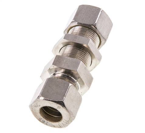 16S RVS Rechte Knelfitting Schotdoorvoer 400bar ISO 8434-1