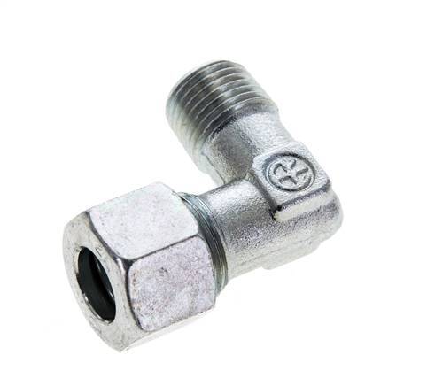 12L & M16x1.5 (con) Verzinkt Stalen L-Vorm Snijringkoppeling Buitendraad 315bar ISO 8434-1