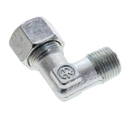 12L & M16x1.5 (con) Verzinkt Stalen L-Vorm Snijringkoppeling Buitendraad 315bar ISO 8434-1