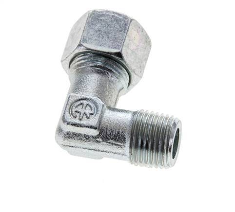 12L & M16x1.5 (con) Verzinkt Stalen L-Vorm Snijringkoppeling Buitendraad 315bar ISO 8434-1