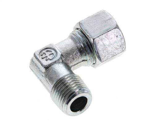 12L & M16x1.5 (con) Verzinkt Stalen L-Vorm Snijringkoppeling Buitendraad 315bar ISO 8434-1