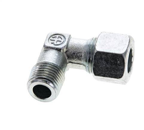 12L & M16x1.5 (con) Verzinkt Stalen L-Vorm Snijringkoppeling Buitendraad 315bar ISO 8434-1