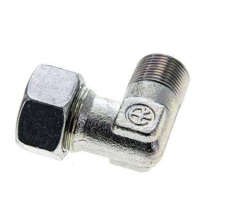 18L & M22x1.5 (con) Verzinkt Stalen L-Vorm Snijringkoppeling Buitendraad 315bar ISO 8434-1