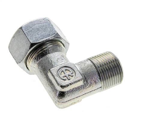18L & M22x1.5 (con) Verzinkt Stalen L-Vorm Snijringkoppeling Buitendraad 315bar ISO 8434-1