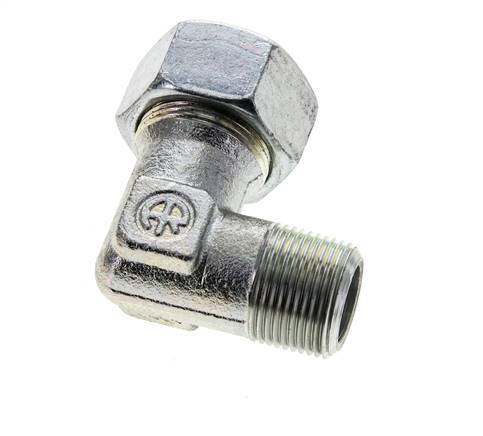 18L & M22x1.5 (con) Verzinkt Stalen L-Vorm Snijringkoppeling Buitendraad 315bar ISO 8434-1