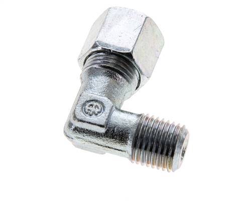 8S & M14x1.5 (con) Verzinkt Stalen L-Vorm Snijringkoppeling Buitendraad 630bar ISO 8434-1