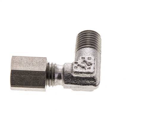 4LL & M8x1 (con) RVS L-Vorm Snijringkoppeling Buitendraad 100bar ISO 8434-1