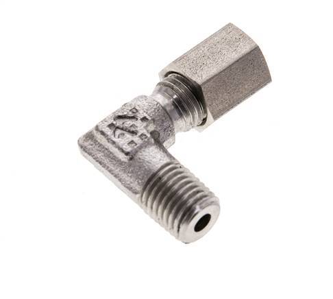 4LL & M8x1 (con) RVS L-Vorm Snijringkoppeling Buitendraad 100bar ISO 8434-1