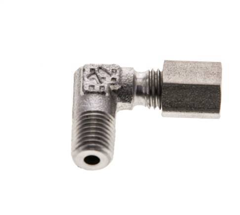 4LL & M8x1 (con) RVS L-Vorm Snijringkoppeling Buitendraad 100bar ISO 8434-1