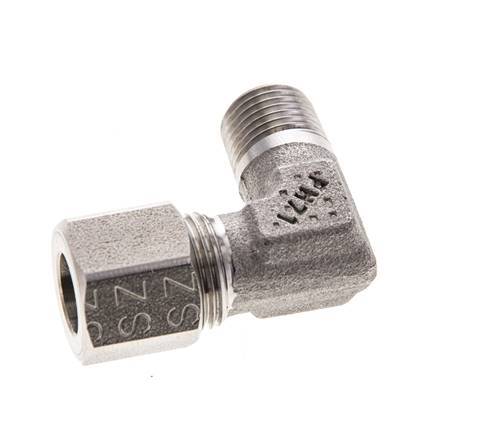 8LL & M10x1 (con) RVS L-Vorm Snijringkoppeling Buitendraad 100bar ISO 8434-1
