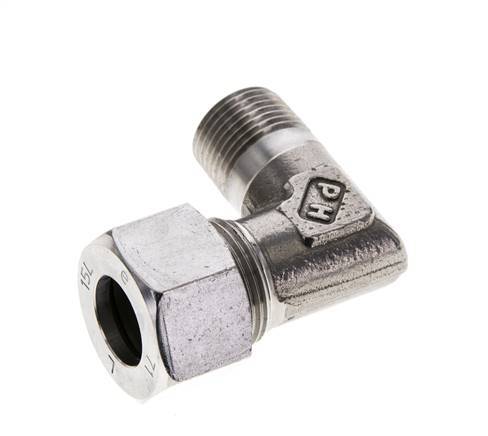 15L & M18x1.5 (con) RVS L-Vorm Snijringkoppeling Buitendraad 315bar ISO 8434-1