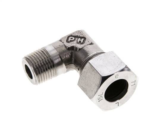15L & M18x1.5 (con) RVS L-Vorm Snijringkoppeling Buitendraad 315bar ISO 8434-1