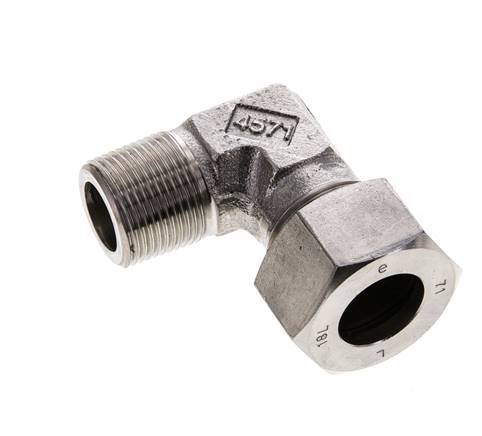 18L & M22x1.5 (con) RVS L-Vorm Snijringkoppeling Buitendraad 315bar ISO 8434-1