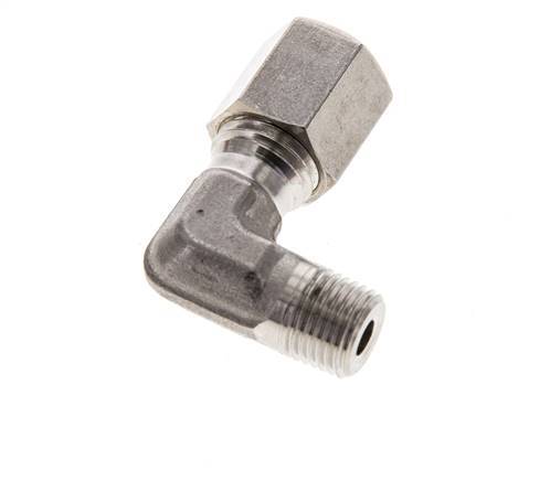 6L & M10x1 (con) RVS L-Vorm Knelfitting Buitendraad 315bar ISO 8434-1