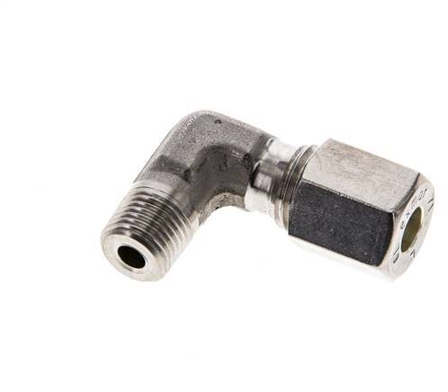 6L & M10x1 (con) RVS L-Vorm Knelfitting Buitendraad 315bar ISO 8434-1