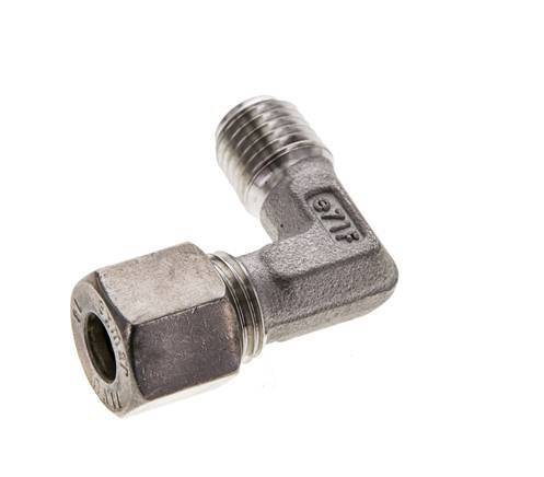 8L & M12x1.5 (con) RVS L-Vorm Knelfitting Buitendraad 315bar ISO 8434-1