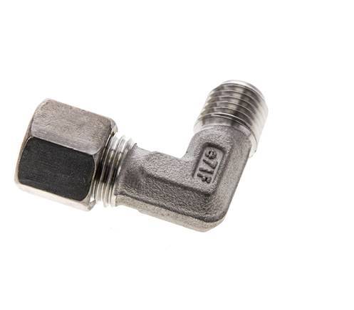 8L & M12x1.5 (con) RVS L-Vorm Knelfitting Buitendraad 315bar ISO 8434-1