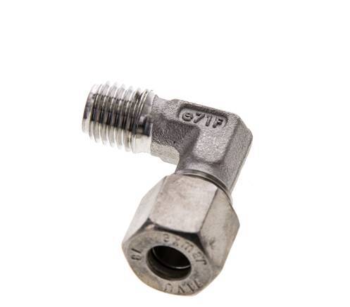 8L & M12x1.5 (con) RVS L-Vorm Knelfitting Buitendraad 315bar ISO 8434-1