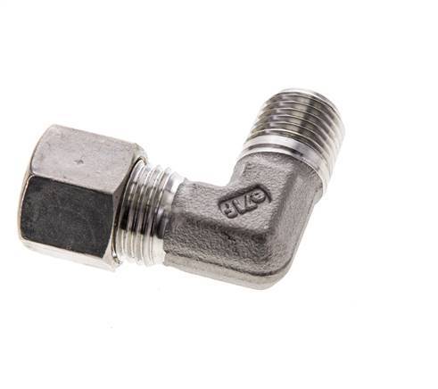 10L & M14x1.5 (con) RVS L-Vorm Knelfitting Buitendraad 315bar ISO 8434-1