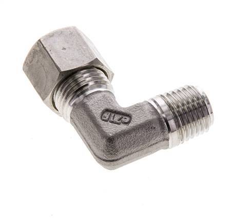 10L & M14x1.5 (con) RVS L-Vorm Knelfitting Buitendraad 315bar ISO 8434-1
