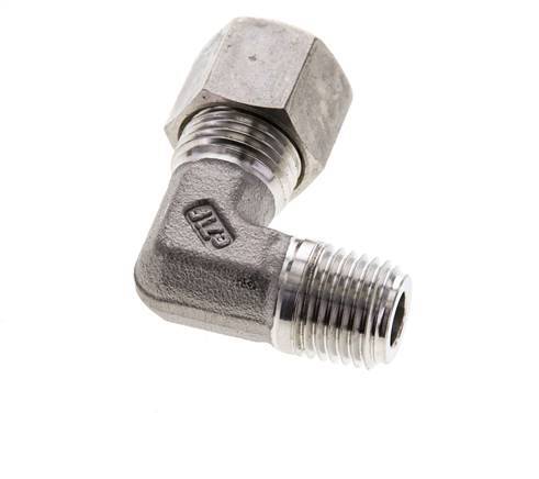 10L & M14x1.5 (con) RVS L-Vorm Knelfitting Buitendraad 315bar ISO 8434-1
