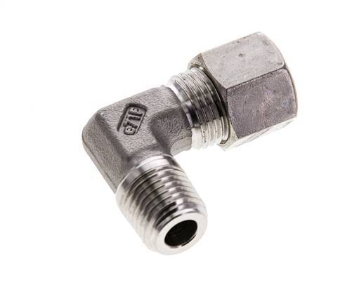 10L & M14x1.5 (con) RVS L-Vorm Knelfitting Buitendraad 315bar ISO 8434-1