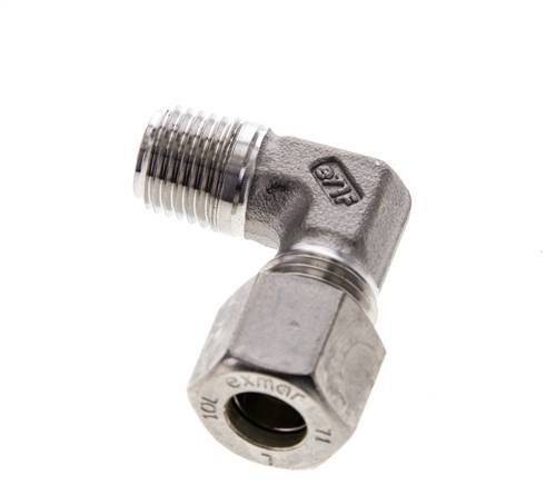 10L & M14x1.5 (con) RVS L-Vorm Knelfitting Buitendraad 315bar ISO 8434-1