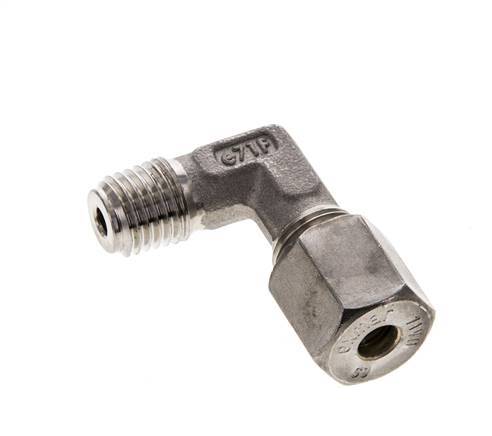 6S & M12x1.5 (con) RVS L-Vorm Knelfitting Buitendraad 500bar ISO 8434-1