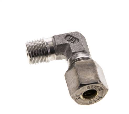 8S & M14x1.5 (con) RVS L-Vorm Knelfitting Buitendraad 500bar ISO 8434-1