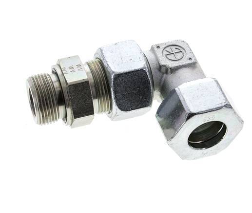 25S & M33x2 Zink plated Steel Elbow Cutting Fitting with Male Threads 400 bar Adjustable ISO 8434-1