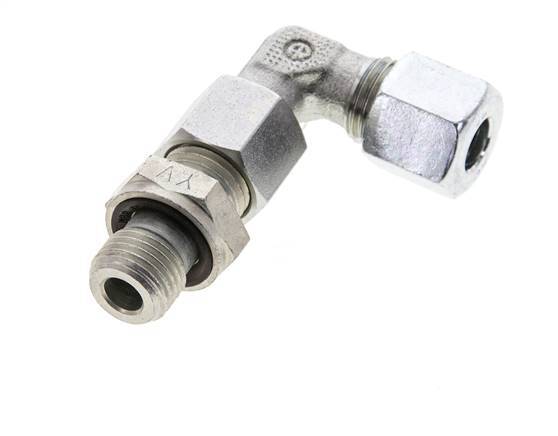 8L & G1/4'' Zink plated Steel Elbow Cutting Fitting with Male Threads 315 bar Adjustable ISO 8434-1