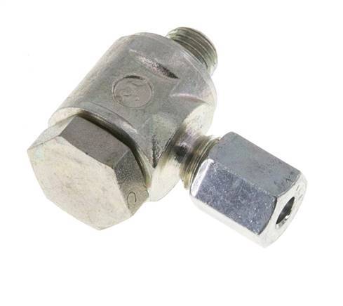 4LL & M8x1 Verzinkt Stalen Swivel Joint Snijringkoppeling Buitendraad 100bar Draaibaar ISO 8434-1