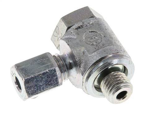 5LL & M8x1 Verzinkt Stalen Swivel Joint Snijringkoppeling Buitendraad 100bar Draaibaar ISO 8434-1