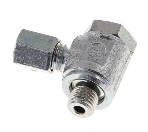 5LL & M8x1 Verzinkt Stalen Swivel Joint Snijringkoppeling Buitendraad 100bar Draaibaar ISO 8434-1
