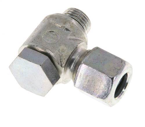 8LL & M10x1 Verzinkt Stalen Swivel Joint Snijringkoppeling Buitendraad 100bar Draaibaar ISO 8434-1