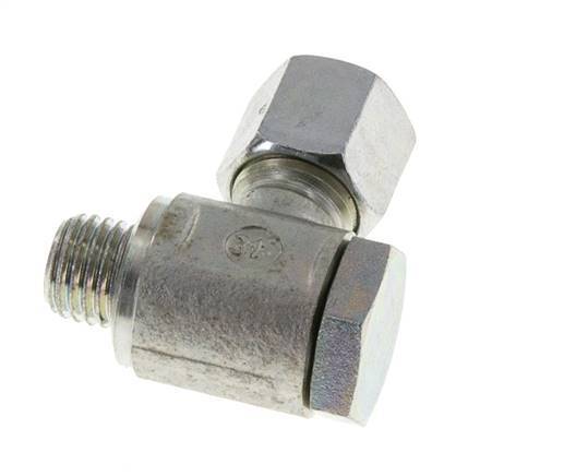 8L & M12x1.5 Verzinkt Stalen Swivel Joint Snijringkoppeling Buitendraad 250bar Draaibaar ISO 8434-1