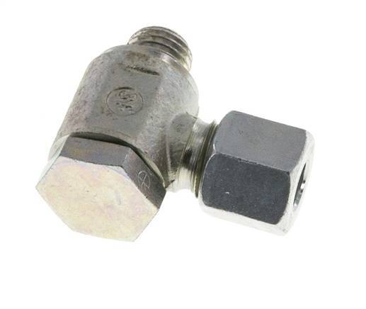 8L & M12x1.5 Verzinkt Stalen Swivel Joint Snijringkoppeling Buitendraad 250bar Draaibaar ISO 8434-1