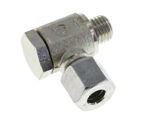 8L & M12x1.5 Verzinkt Stalen Swivel Joint Snijringkoppeling Buitendraad 250bar Draaibaar ISO 8434-1