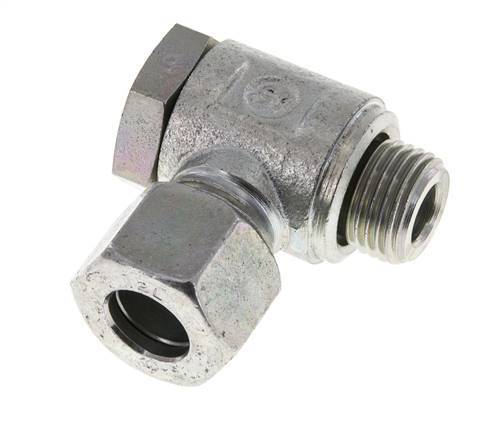 12L & M16x1.5 Verzinkt Stalen Swivel Joint Snijringkoppeling Buitendraad 250bar Draaibaar ISO 8434-1