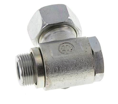 18L & M22x1.5 Verzinkt Stalen Swivel Joint Snijringkoppeling Buitendraad 160bar Draaibaar ISO 8434-1