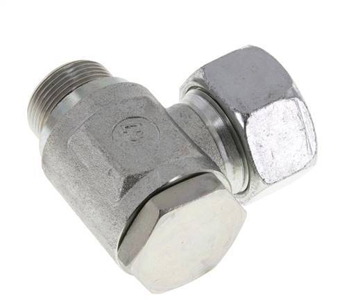 22L & M26x1.5 Verzinkt Stalen Swivel Joint Snijringkoppeling Buitendraad 160bar Draaibaar ISO 8434-1