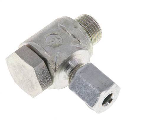 4LL & G1/8'' Verzinkt Stalen Swivel Joint Snijringkoppeling Buitendraad 100bar Draaibaar ISO 8434-1