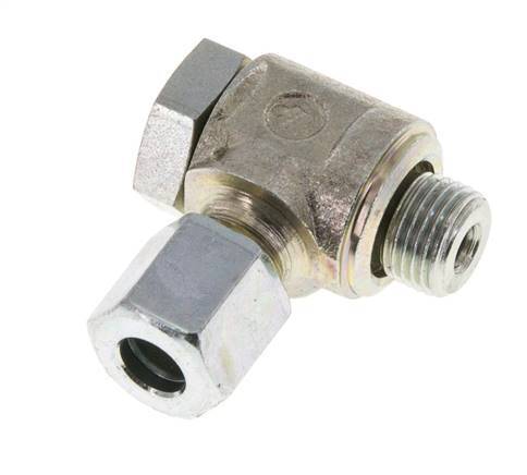 6LL & G1/8'' Verzinkt Stalen Swivel Joint Snijringkoppeling Buitendraad 100bar Draaibaar ISO 8434-1
