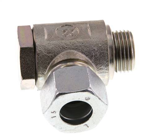 15L & G1/2'' Verzinkt Stalen Swivel Joint Snijringkoppeling Buitendraad 250bar Draaibaar ISO 8434-1