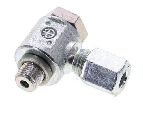 6L & M10x1 Zink plated Steel Swivel Joint Cutting Fitting with Male Threads 315 bar Rotatable ISO 8434-1