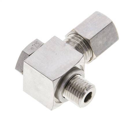 6L & M10x1 Stainless Steel Swivel Joint Compression Fitting with Male Threads 315 bar Rotatable ISO 8434-1