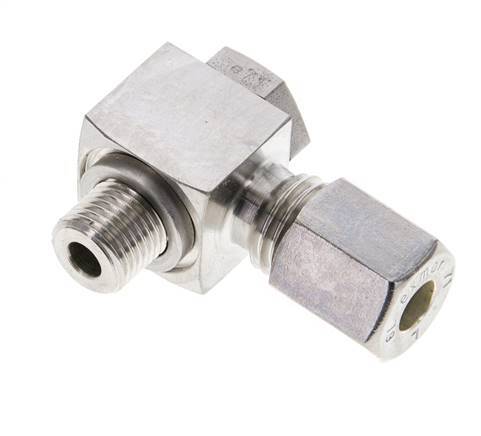 6L & M10x1 Stainless Steel Swivel Joint Compression Fitting with Male Threads 315 bar Rotatable ISO 8434-1