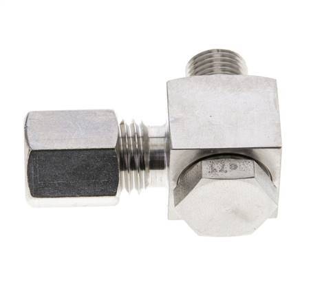 6L & M10x1 Stainless Steel Swivel Joint Compression Fitting with Male Threads 315 bar Rotatable ISO 8434-1